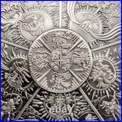 AZTEC FIVE SUNS Ages of Man Creation of World 3 Oz Silver Coin $20 Palau 2021