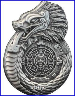 AZTEC MAYAN DRAGON Dragons of the World Antique 1 Oz Silver Coin 1$ Fiji 2025