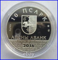 Abkhazia 2016 World Cup 10 Apsars 1oz Silver Coin, Proof