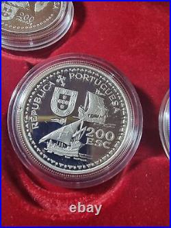 Age Of Discoveries / 4 Silver Coins 200 Escudo 1994 / The Division Of The World
