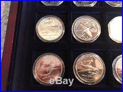 Aircraft Of World War II 1 Crown Set Of 12 Silver Proof Coins Complete Case 1995