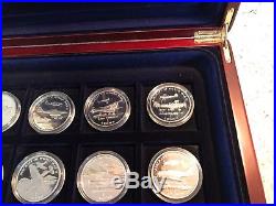 Aircraft Of World War II 1 Crown Set Of 12 Silver Proof Coins Complete Case 1995