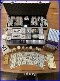 Amazing Grab Bag US/World Lots Of Big Silver Currency Coins Bags &Pouches