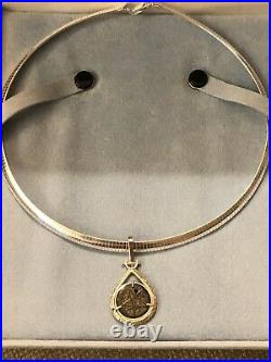 Ancient Greek Coin necklace Pitane 400 BC Silver Worlds Oldest Pentagram Pendant