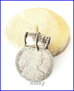 Antique Ethiopian Rare silver Maria Theresa coin pendant 1780s World Coins