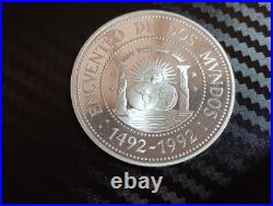 Argentina 1000 Australes Encounter Two Worlds 1991 Silver pillar columnar Coin