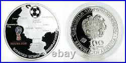 Armenia 100 Dram 2018 FIFA World Cup Russia Football Soccer Silver Coin Round