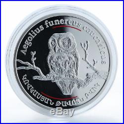 Armenia 100 drams Wild World of Caucasus Caucasian Owl silver coin 2008
