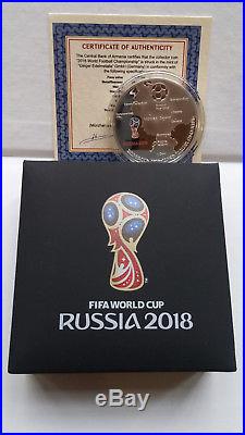 Armenia 2018 FIFA World Cup Russia Football Championship Silver Coin 925 proof