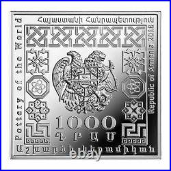 Armenia Persian Pottery. 925 Fine Silver Bar Coin Ceramics of the World