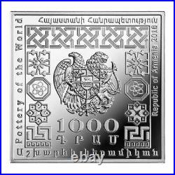 Armenia Russian Pottery 925 Fine Silver Bar Coin Ceramics of the World 1000 Dram