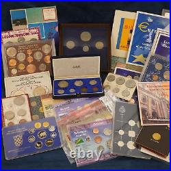 Assorted Lot of 45 World Coin Mint Sets Copper Nickel Some Silver Free Ship US