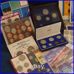 Assorted Lot of 45 World Coin Mint Sets Copper Nickel Some Silver Free Ship US