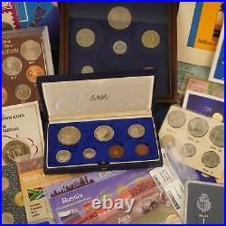 Assorted Lot of 45 World Coin Mint Sets Copper Nickel Some Silver Free Ship US