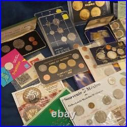 Assorted Lot of 45 World Coin Mint Sets Copper Nickel Some Silver Free Ship US