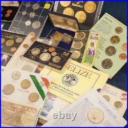 Assorted Lot of 45 World Coin Mint Sets Copper Nickel Some Silver Free Ship US