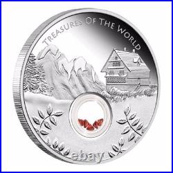 Australia 1 Dollar 2013 Treasures of the World Garnet Silver Coin