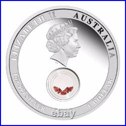 Australia 1 Dollar 2013 Treasures of the World Garnet Silver Coin