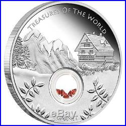Australia 2013 Treasures of the World Europe 1oz Silver Proof Locket Coin Garnet