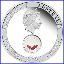 Australia 2013 Treasures of the World Europe 1oz Silver Proof Locket Coin Garnet