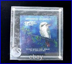 Australian 2021 Kookaburra Berlin World Money Fair 1 oz Silver Coin