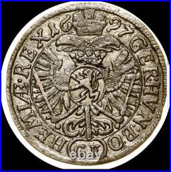 Austria 1697 GE, 3 kreuzer HIGH GRADE old world silver coin #4345