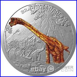 BRACHIOSAURUS Prehistoric World 1 Oz Silver Coin 1$ Niue 2024