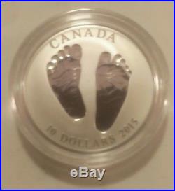 Baby Feet Born In 2015 Welcome To The World 2015 $10 Fine Silver Coin