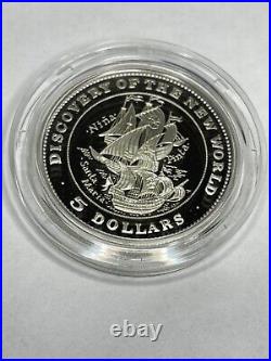 Bahamas 5 Dollars Silver 1992 Proof Discovery of the New World coin Nina Royal