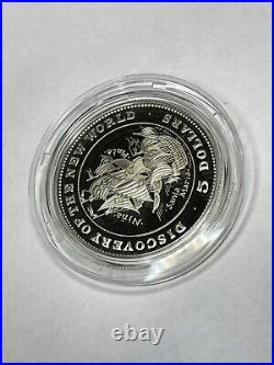 Bahamas 5 Dollars Silver 1992 Proof Discovery of the New World coin Nina Royal