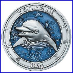 Barbados 2019 5$ Underwater World Dolphin 3oz Silver Coin