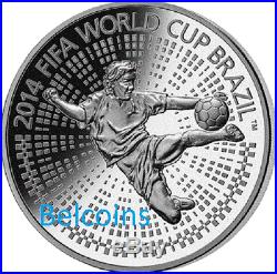 Belarus 2013 FIFA World Cup Soccer 2014 Brazil 100 Rubles Silver Coin