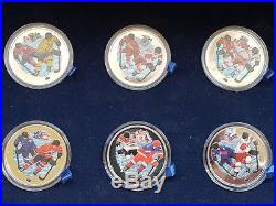 Belarus 2018 World hockey series 20 rubles set of 6 coins tinting Silver Coins