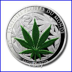 Benin World's 1st Silver Legal Tender Marijuana Coin 1,000 CFA 2010 1 oz Proof C