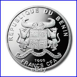 Benin World's 1st Silver Legal Tender Marijuana Coin 1,000 CFA 2010 1 oz Proof C