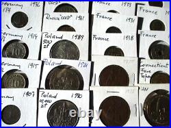 Big Lot Of Old Coins & Postage From All Over The World In Holders