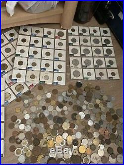 Big personal Colle Of world coins lot mixed Silver, Brass, Cooper