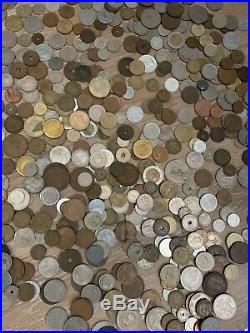 Big personal Colle Of world coins lot mixed Silver, Brass, Cooper