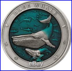 Blue Whale Underwater World 2020 3 Oz $5 High Relief Pure Silver Coin Barbados