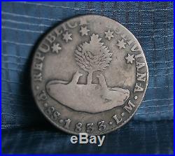 Bolivia 1833 LM 8 Soles Silver World Coin South America Boliviana Bolivar Llama