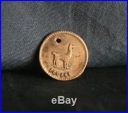 Bolivia 1852 1/4 Sol Scudo Silver World Coin South America Boliviana Llama