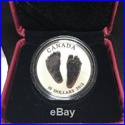Born in 2012 Welcome to the World Baby Feet Canada $10 Silver Coin Rare