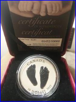 Born in 2012 Welcome to the World Canada $10 Silver Coin Baby Feet