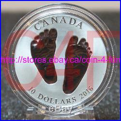 Born in 2016 Welcome to the World Baby Feet $10 Pure Silver Coin in Gift Box