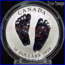 Born in 2020 Welcome to the World Baby Feet $10 Pure Silver Coin in Gift Box