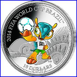 Brazil 2014 Fifa World Cup MASCOT FULECO silver coin proof licensed