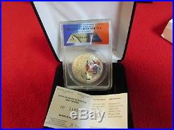 Brazil France Silver 10 Euro Coin Fifa 2014 World Cup Brasil Curved Anacs Pr69