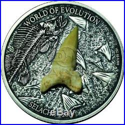 Burkina Faso 2016 1000 Francs World of Evolution Selachii 1oz Silver Coin