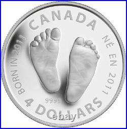 CANADA 2011 $4 Pure Silver 0.9999 Welcome to the World Baby Feet Coin