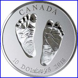 CANADA 2018 $10 Welcome to the World 0.9999 Pure Silver Baby Feet Coin